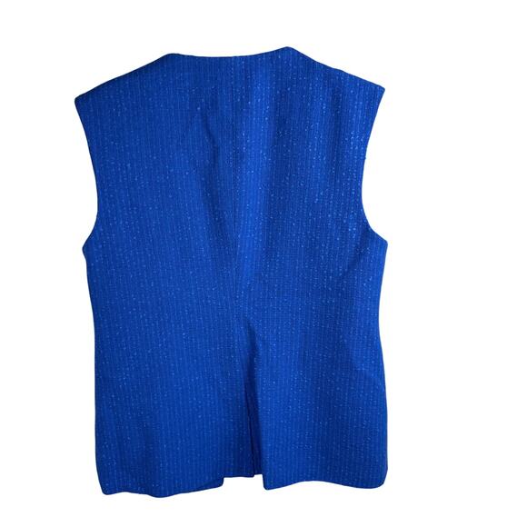 VERONICA BEARD Tamara Cotton-Blend Tweed Vest in Cobalt - Picture 8 of 10